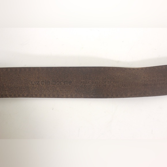 Vintage Distressed Brown Leather Belt Silver Buckle Worn In Work Jeans Belt - Picture 7 of 8